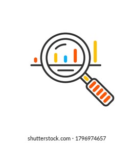 Financial analysis, business analysis concept. Analytics icon. Business financial forecast sign. Vector color icon.