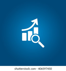 Financial analysis, business analysis concept, magnifier glass with bar graph