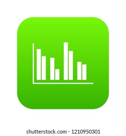 Financial analysis chart icon digital green for any design isolated on white vector illustration