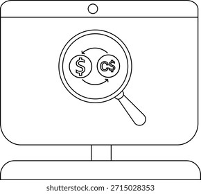 Concepto de análisis financiero en la pantalla del ordenador, intercambio de dinero, estrategia empresarial.
