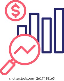 Financial Analysis Icon Color Vector Illustration