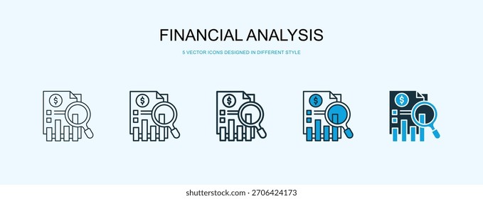 Financial Analysis Icon Different Style Vector Illustration