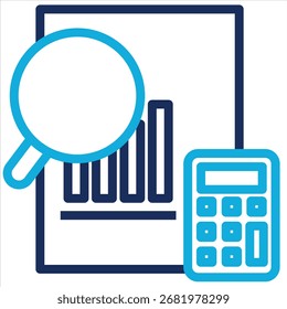 Financial Analysis Icon Element For Design