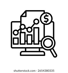 Financial Analysis Icon Line Vector Illustration