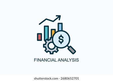 Finanzanalyse, Symbol oder Logo, einzelne Vektorgrafik