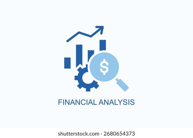 Icono De Análisis Financiero O Ilustración vectorial Aislada De Logotipo