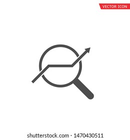 Financial analysis icon. Magnifier with analysis chart symbol, Finance Growth concept