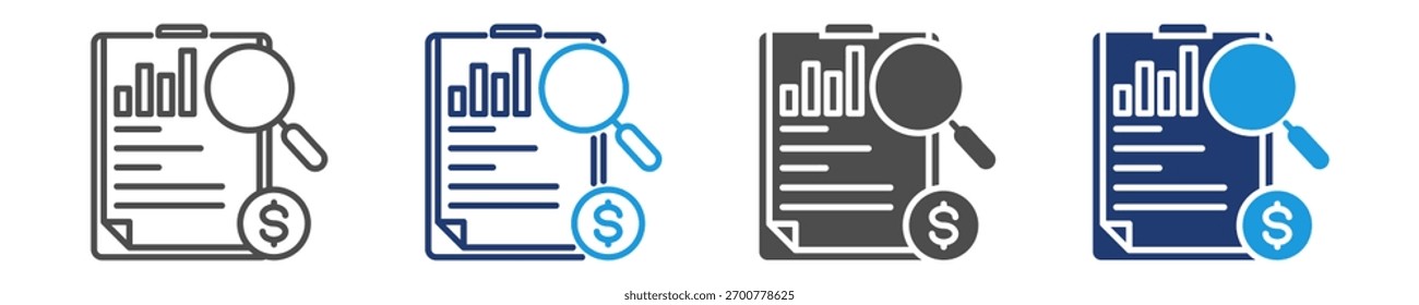 ícone de análise financeira definir vários estilos