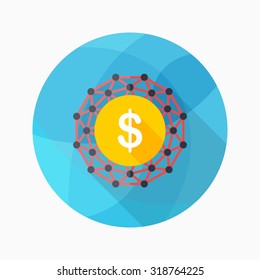 Financial analysis icon, vector illustration. Flat design style with long shadow,eps10