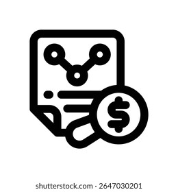 financial analysis line icon. Clean and minimalist vector icon for websites, mobile apps, presentations, and logos. Fully scalable and customizable for any project.
