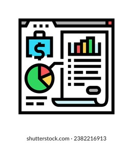 financial analysis report color icon vector. financial analysis report sign. isolated symbol illustration