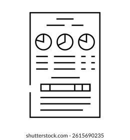 financial analysis report line icon vector. financial analysis report sign. isolated contour symbol black illustration