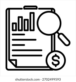 Estilo de esquema de icono único de análisis financiero