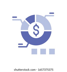 Financial Analysis Vector illustration. Business Investment and Growth Glyph Style icon. EPS 10