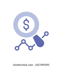 Financial Analysis Vector illustration. Business Investment and Growth Glyph Style icon. EPS 10