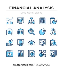 Financial analysis vector line icons set. Thin line design. Outline graphic elements, simple stroke symbols. Financial analysis icons