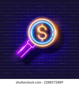 The financial analysis vector neon icon. Finance, money and online banking glowing sign