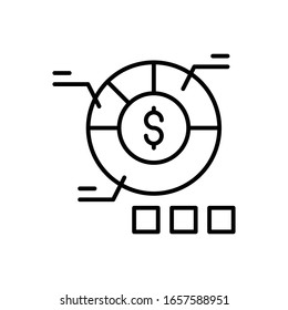 Ilustración Esquema del vector de análisis financiero. Crecimiento del negocio e inversión Icono. Archivo EPS 10 