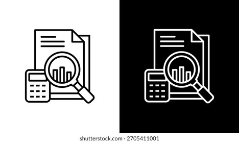 Financial Analysis White Icon Set Design