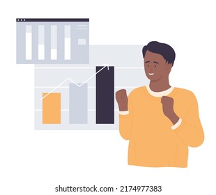 Financial analyst consultant report. Money growth strategy and management vector illustration