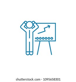 Financial analyst linear icon concept. Financial analyst line vector sign, symbol, illustration.