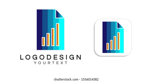 financial analyst logo design. icon app smartphone color full