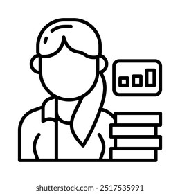 Ícone do Outline do Financial Analyst, ilustração de vetor