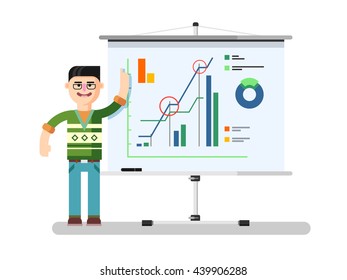 Financial analyst shows report