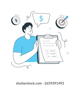 Ilustração do Financial Analyst Vetor. Arquivo EPS 10