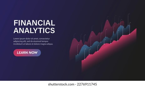 Financial analytics concept. Several multicolored graphs for marketing research. Information visualization, dashboard and infographics. Budget and accounting. Cartoon flat vector illustration