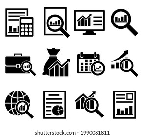 Icono de Financial Analytics, logotipo aislado en fondo blanco