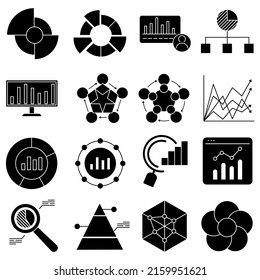 Financial analytics icon vector set. economy illustration sign collection. analytics symbol. statistic logo.