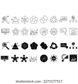 Financial analytics icon vector set. economy illustration sign collection. analytics symbol. statistic logo.
