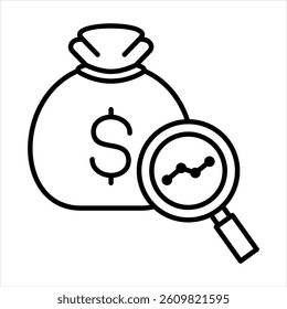 Financial Analytics Line Icon Vector Illustration
