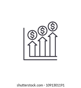 Financial analytics linear icon concept. Financial analytics line vector sign, symbol, illustration.