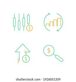icono de conjunto de Financial Analytics, icono de signo de conjunto aislado de Financial Analytics, ilustración vectorial