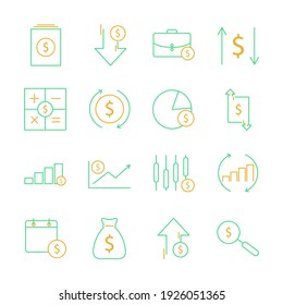 Financial Analytics set icon, isolated Financial Analytics set sign icon, vector illustration