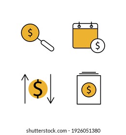 Financial Analytics set icon, isolated Financial Analytics set sign icon, vector illustration