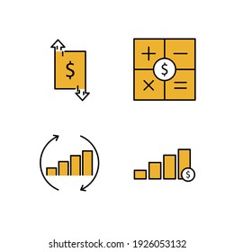Financial Analytics set icon, isolated Financial Analytics set sign icon, vector illustration