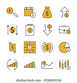 Financial Analytics set icon, isolated Financial Analytics set sign icon, vector illustration