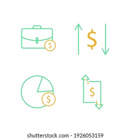Financial Analytics set icon, isolated Financial Analytics set sign icon, vector illustration