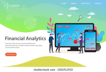 financial analytics vector illustration concept, can use for, landing page, template, ui, web, mobile app, poster, banner, flyer