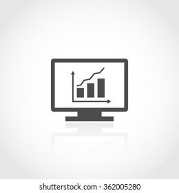 Financial analytics web icon. Financial money concept