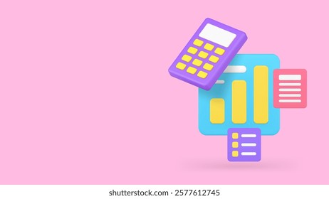 Financial analyzing expenses and earnings calculating banner copy space vector illustration. Business commercial analysis wealth income finance budget counting accounting control planning