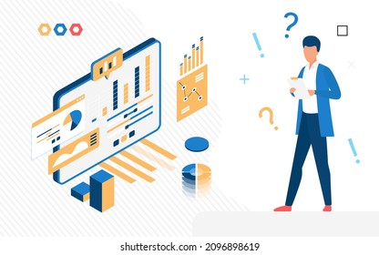 Financial annual graph statement and performance information. Report with total income and expenses