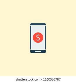 Financial app icon flat element. Vector illustration of financial app icon flat isolated on clean background for your web mobile app logo design.