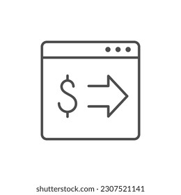 Umriss-Symbol für die Finanzanwendung