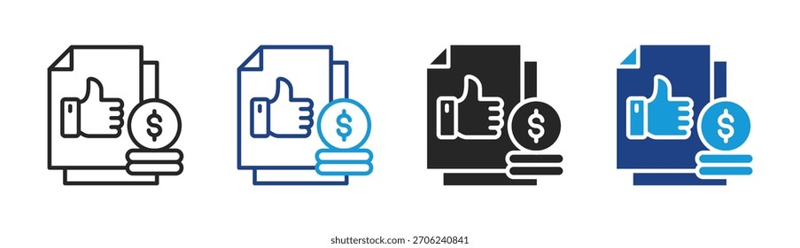 Conjunto de iconos de Aprobación financiera colección de varios estilos