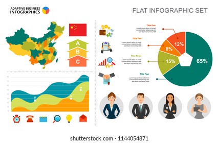 Financial area and pie chart template for presentation. Business data. Abstract elements of diagram, graphic. Report, finance, marketing or analysis creative concept for infographic.