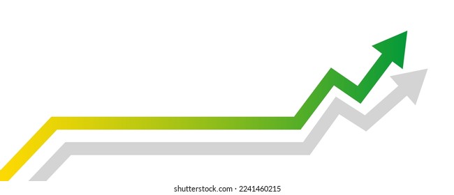 Financial arrow business target background design template. Investment graph report concept.
